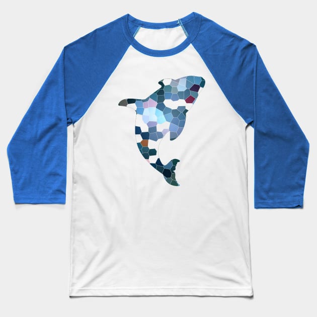 Blue Dolphin Baseball T-Shirt by brushnpaper